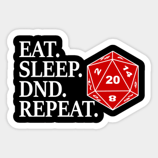 DND Eat Sleep Dnd Repeat Sticker